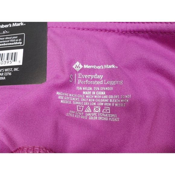 Members Mark Women's Active Perforated Pocket Leggings High Waist Pink Small NWT - Picture 4 of 7